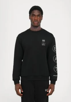 EA7 Emporio Armani TRAIN LOGO UNISEX - Sweatshirt - Black/silver-coloured -Total Wear Store 006e068c5ca64503a19009f553dc6dd6