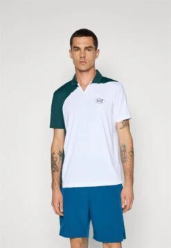EA7 Emporio Armani TENNIS PRO COLORBLOCK - Polo Shirt - White/green