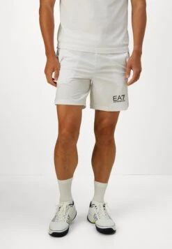EA7 Emporio Armani MULTI SHORTS - Sports Shorts - White -Total Wear Store 0332279f5260441a9bc81fe08073303c