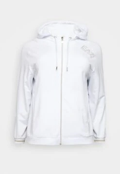 EA7 Emporio Armani Zip-Up Sweatshirt - White/Gold -Total Wear Store 04a7ea681edb44ccadf29b0e1a72e4d1