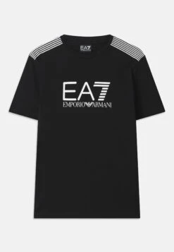 EA7 Emporio Armani TRAIN LINES TEE - Print T-shirt - Black Beauty -Total Wear Store 04ba811a8d644cb3a23b80c570c2ec06