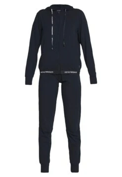 Emporio Armani Jacket And Pants With Cuffs Set - Pyjama Set - Blu Navy -Total Wear Store 05360621cc954af59cad14e5a2539123