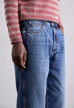 Emporio Armani 5 POCKETS PANT - Straight Leg Jeans - Medium Blue Denim -Total Wear Store 092d6e4f7ca643399c0ab3f9e6603ed8