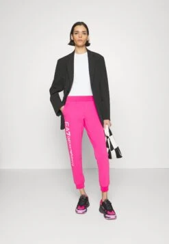 EA7 Emporio Armani Trouser - Tracksuit Bottoms - Pink/White -Total Wear Store 0a5236928a8d429380fbfebf69ceeae0