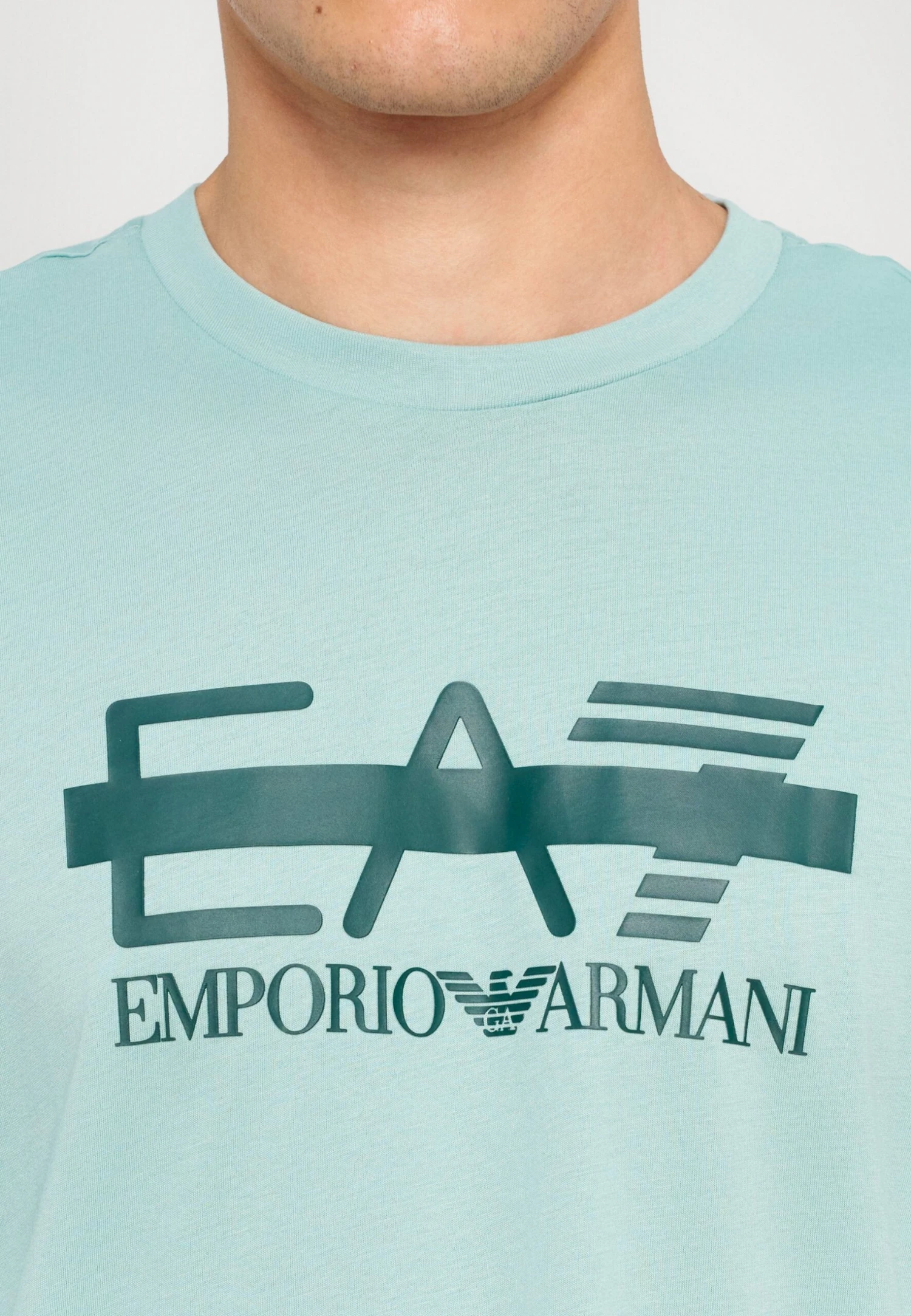 EA7 Emporio Armani TRAIN LOGO TEE - Print T-shirt - Blue Surf 9 EA7 Emporio Armani TRAIN LOGO TEE - Print T-shirt - Blue Surf - Image 7