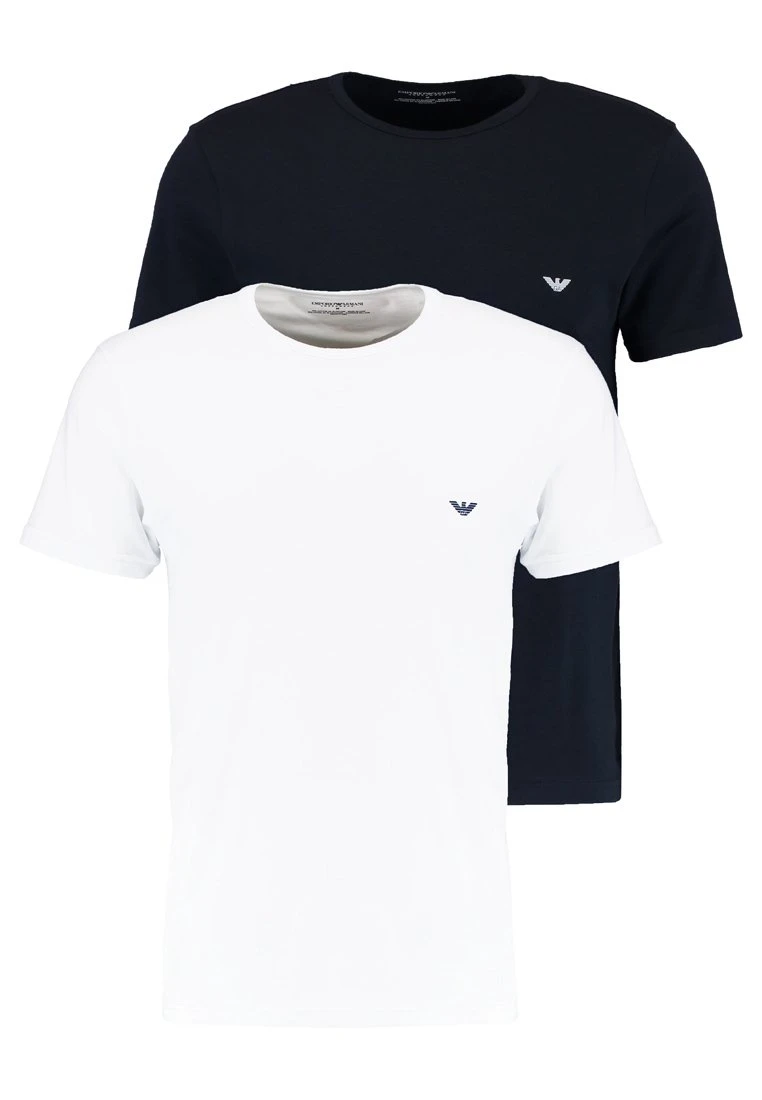 Emporio Armani Crew Neck 2 Pack - Undershirt - White/Navy Blue 8 Emporio Armani Crew Neck 2 Pack - Undershirt - White/Navy Blue - Image 6