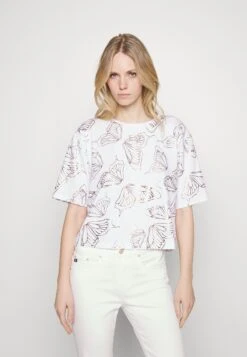 EA7 Emporio Armani Print T-Shirt - White/Gold