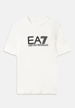 EA7 Emporio Armani TRAIN VISIBILITY TEE - Print T-shirt - Cream/black -Total Wear Store 0e1795d075054cbca82936e36ed72c63 2