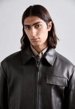 Emporio Armani BLOUSON JACKET - Leather Jacket - Meteorite -Total Wear Store 0f734949bf8040b192d6412697144a79