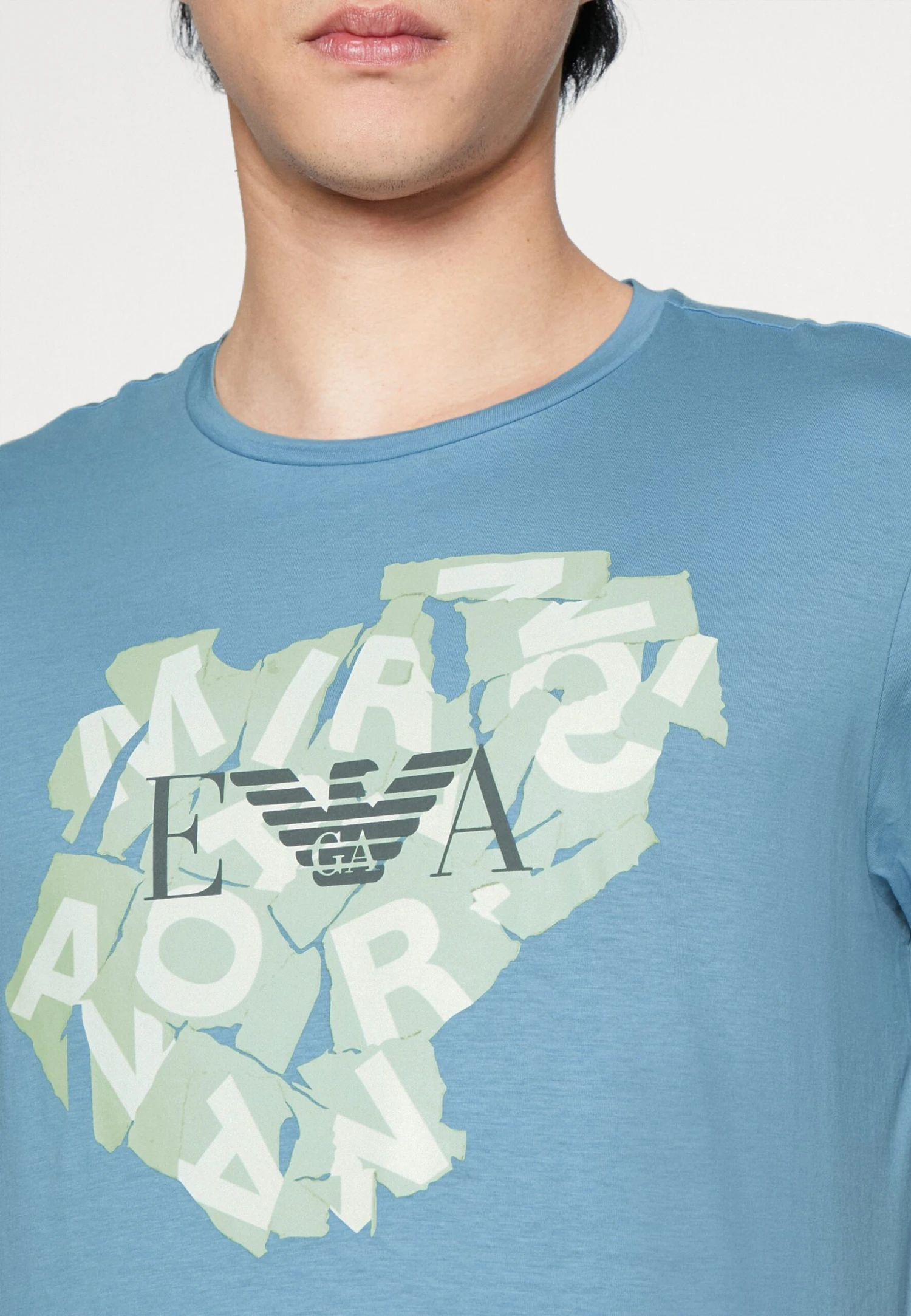 Emporio Armani Print T-Shirt - Azzurro 8 Emporio Armani Print T-Shirt - Azzurro - Image 6