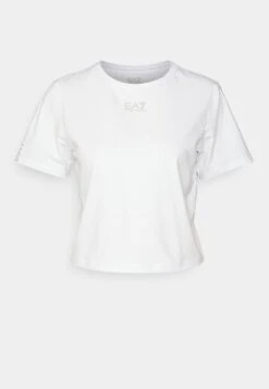 EA7 Emporio Armani Basic T-Shirt - White/Gold-Coloured -Total Wear Store 12a79896b33f48269dab31eaed68eaff