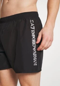 EA7 Emporio Armani Sea World Logo - Swimming Shorts - Nero/Silver -Total Wear Store 14c613f05782411dba5cfd376b19f11f
