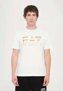 EA7 Emporio Armani TRAIN LOGO TEE - Print T-shirt - White