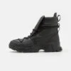 EA7 Emporio Armani Boot Flakes Unisex - Lace-Up Ankle Boots - Full Black -Total Wear Store 16dabdbb2c074f90a31495eaedef37ea