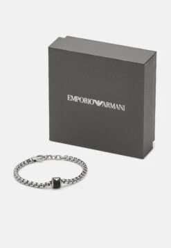 Emporio Armani Essential - Bracelet - Silver-Coloured/Black -Total Wear Store 1b26a9f2cb53460087f7a18962e68a7f