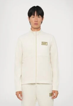EA7 Emporio Armani TRAIN LABEL ALCANTARA - Zip-up Sweatshirt - Rainy Day