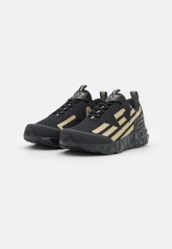 EA7 Emporio Armani Ultimate Kombat Unisex - Trainers - Triple Black/Gold -Total Wear Store 1d3a189724994c1399638a5539304f50