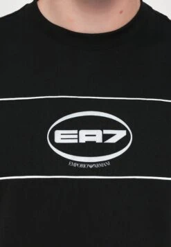 EA7 Emporio Armani TRAIN LOGO TEE UNISEX - Print T-shirt - Black/silver Coloured -Total Wear Store 218e0ce914b54659809a1d2c8080cab5