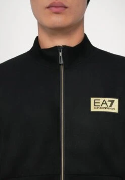 EA7 Emporio Armani TRAIN LABEL ALCANTARA - Zip-up Sweatshirt - Black -Total Wear Store 220782cd626e43edb714bcbea4c43604