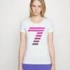 EA7 Emporio Armani Print T-Shirt - White/Pink