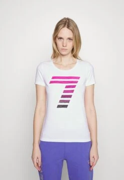 EA7 Emporio Armani Print T-Shirt - White/Pink
