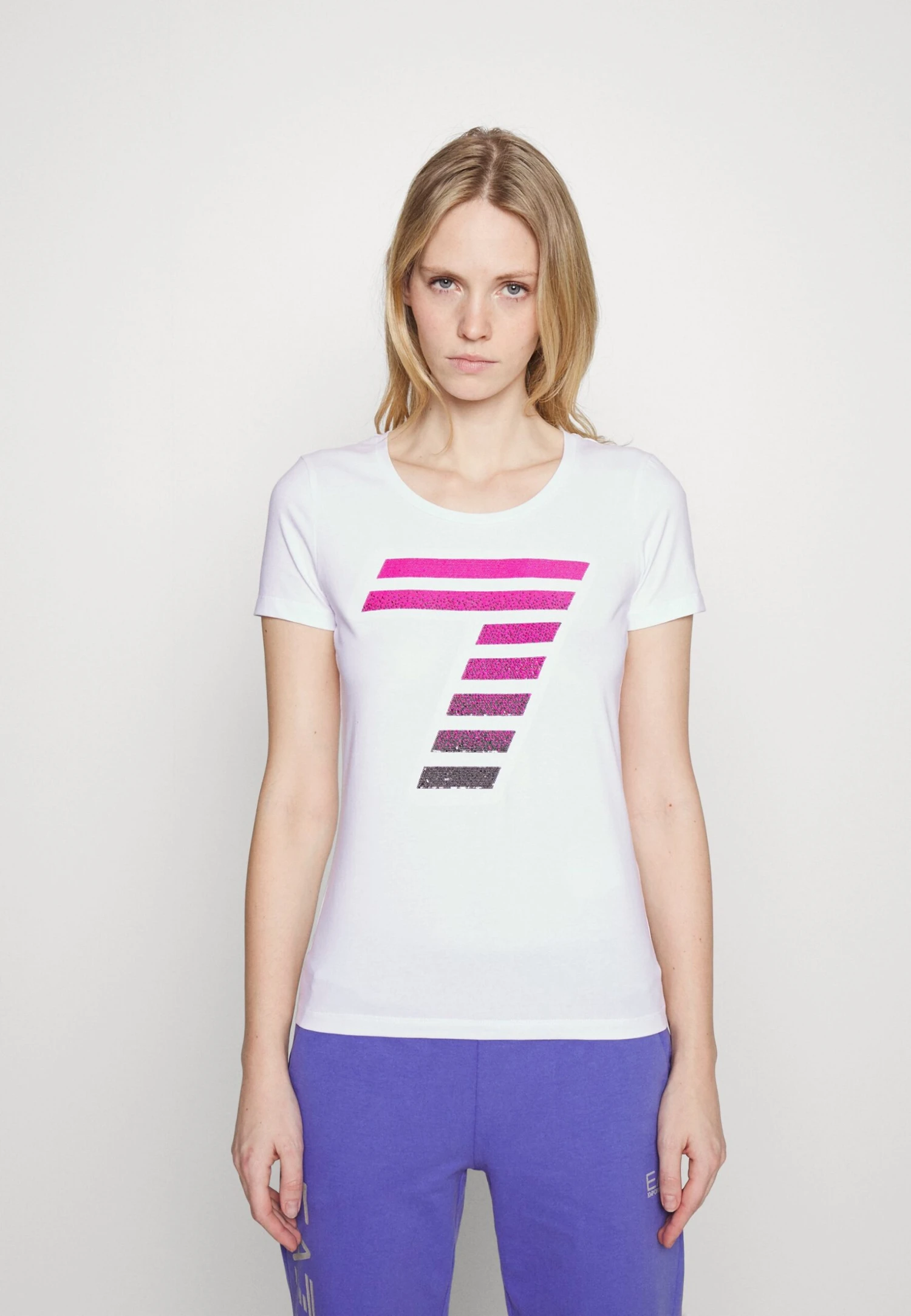 EA7 Emporio Armani Print T-Shirt - White/Pink 3 EA7 Emporio Armani Print T-Shirt - White/Pink
