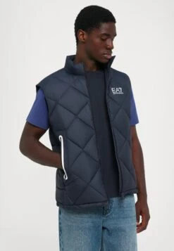 EA7 Emporio Armani MOUNTAIN QUILTED VEST - Waistcoat - Blue -Total Wear Store 2490f763a4a242b5959ecd9bc4588cb2