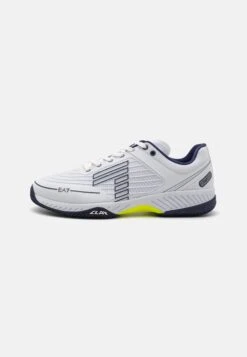 EA7 Emporio Armani UNISEX - Clay Court Tennis Shoes - White/asphalt -Total Wear Store 25af42b61034405eb0e378505629d7e3