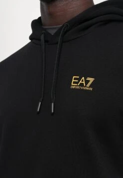 EA7 Emporio Armani TRAIN LOGO SERIES HOODIE EXTENDED - Hoodie - Black/gold Coloured -Total Wear Store 25b28e4fb94345a3884cea28a2496d7d
