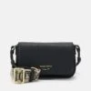 Emporio Armani FLAP CROSS - Cross Body Bag - Nero/silver-coloured