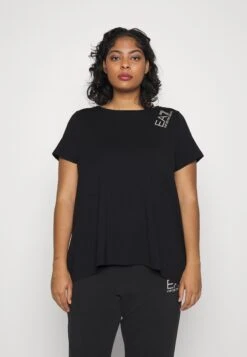 EA7 Emporio Armani Print T-Shirt - Black/Gold