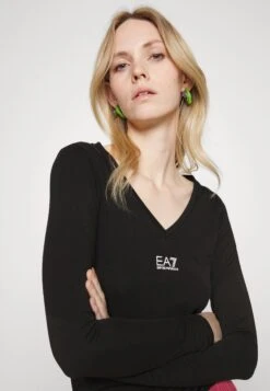 EA7 Emporio Armani Long Sleeved Top - Black/White -Total Wear Store 293b7b71705241b8bb22fbd7e4ca7ba6