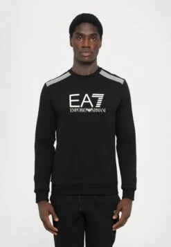 EA7 Emporio Armani TRAIN LINES - Sweatshirt - Black Beauty