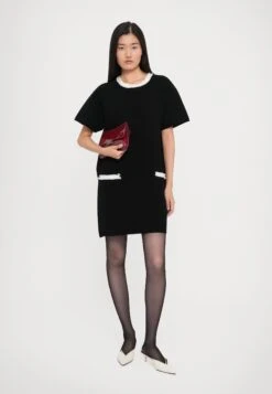 Emporio Armani DRESS - Jumper Dress - Black/white -Total Wear Store 2a6ed12c4c444c5e9d4375399f7f6159