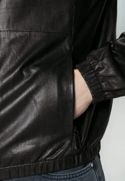 Emporio Armani Blouson Jacket - Leather Jacket - Nero -Total Wear Store 2a843bcfc6d846b68d9b5e0e40f04166