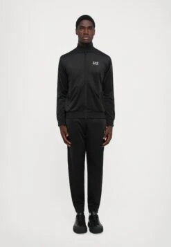 EA7 Emporio Armani TRAIN LINES SET - Tracksuit - Black