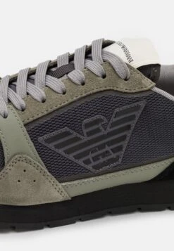 Emporio Armani Trainers - Military Grey/Dark Grey/Black -Total Wear Store 2bff678387964964b498e306f57bf948