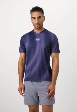 EA7 Emporio Armani TENNIS PRO TEE GRAPHIC - Sports T-shirt - Blue Shade
