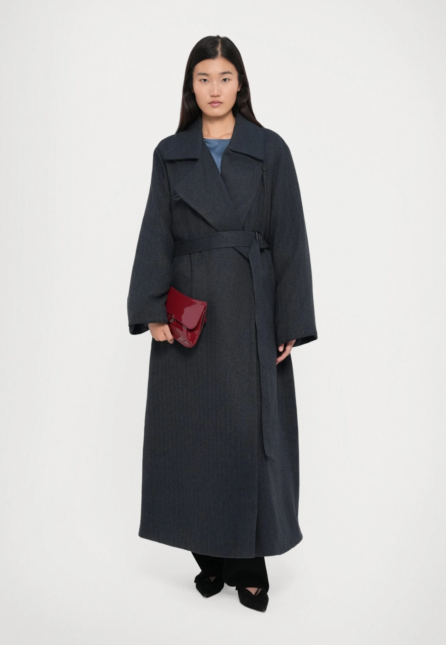 Emporio Armani COAT - Classic Coat - Blu Grigio Melange 4 Emporio Armani COAT - Classic Coat - Blu Grigio Melange - Image 2