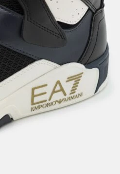 EA7 Emporio Armani New Basket Unisex - High-Top Trainers - Black/Bluenotte/Gold/White -Total Wear Store 3313a05855554d349db67e9c276e9a09