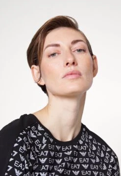 EA7 Emporio Armani Jersey Dress - Fancy Black/White -Total Wear Store 339485b2d5d1412bacf015d295b312d2