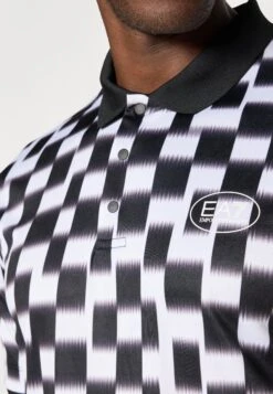 EA7 Emporio Armani GOLF PRO GRAPHIC - Polo Shirt - Fancy Black/white -Total Wear Store 34c2d8515d1f4ffa87d12b361d439149