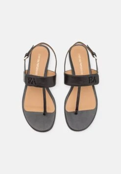 Emporio Armani T-Bar Sandals - Nero -Total Wear Store 35785b31973c49bfb676cfd9e8cecc57