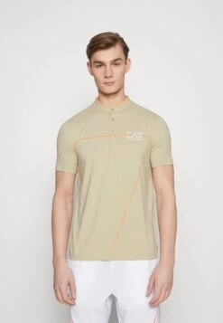 EA7 Emporio Armani Tennis Pro Serafino - Print T-Shirt - Oxford Tan