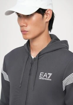 EA7 Emporio Armani TRAIN 7 LINES HOODIE - Hoodie - Asphalt -Total Wear Store 35bffa0b4f2f4c199d3b912991c04b6c