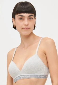 Emporio Armani PADDED BRALETTE BRA - Triangle Bra - Warm Grey Melange -Total Wear Store 371155afcfe847c0bcc122a67e548f20