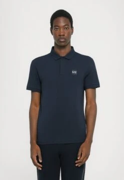 EA7 Emporio Armani TRAIN VISIBILITY POLO - Polo Shirt - Blue/cream