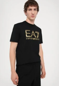 EA7 Emporio Armani TRAIN LOGO TEE - Print T-shirt - Black -Total Wear Store 372665288333426d894cd03d20c9b8fa