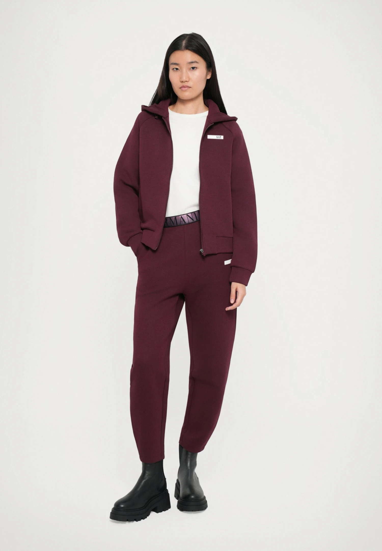 EA7 Emporio Armani Zip-up Sweatshirt - Bordeaux 4 EA7 Emporio Armani Zip-up Sweatshirt - Bordeaux - Image 2