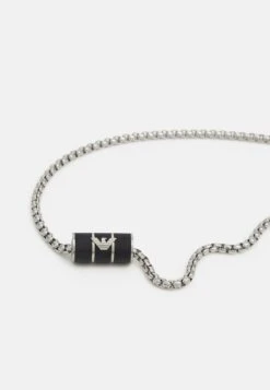 Emporio Armani Logo Necklace - Necklace - Silver-Coloured/Matte Black -Total Wear Store 38d77cba53874dd79bedb0387b5d2b40